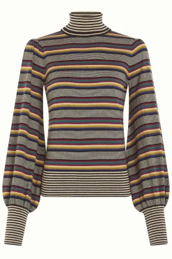 King Louie Truien|Maya Rollneck Top Sixties Stripe Black