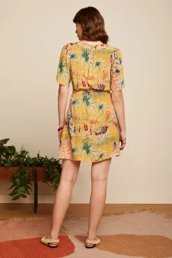 King Louie Jurken|Mila Tunic Dress Serafini Tuscan Yellow