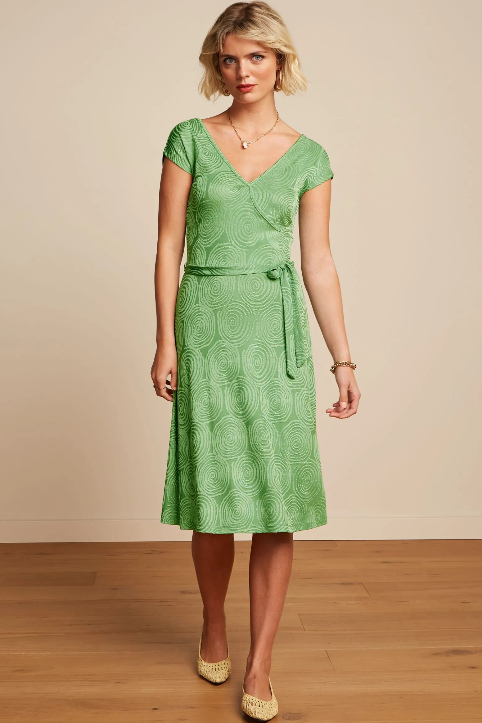 King Louie Jurken|Mira Dress Pop-Up Mineral Green