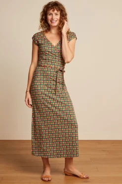 King Louie Jurken|Mira Maxi Dress Rondine Ponderosa Green