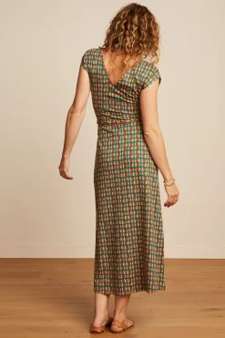 King Louie Jurken|Mira Maxi Dress Rondine Ponderosa Green