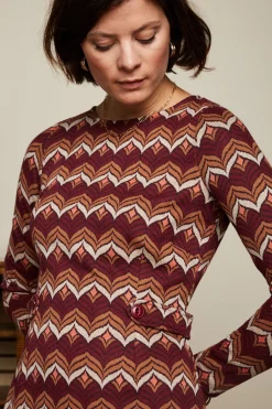 King Louie Jurken|Mod Dress Lounge Cabernet Red
