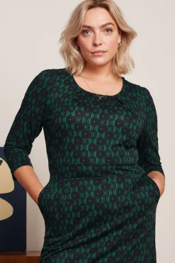 King Louie Jurken|Mona Dress Marvin Para Green