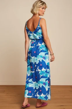 King Louie Jurken|Nadya Maxi Dress Seychelles Surf Blue