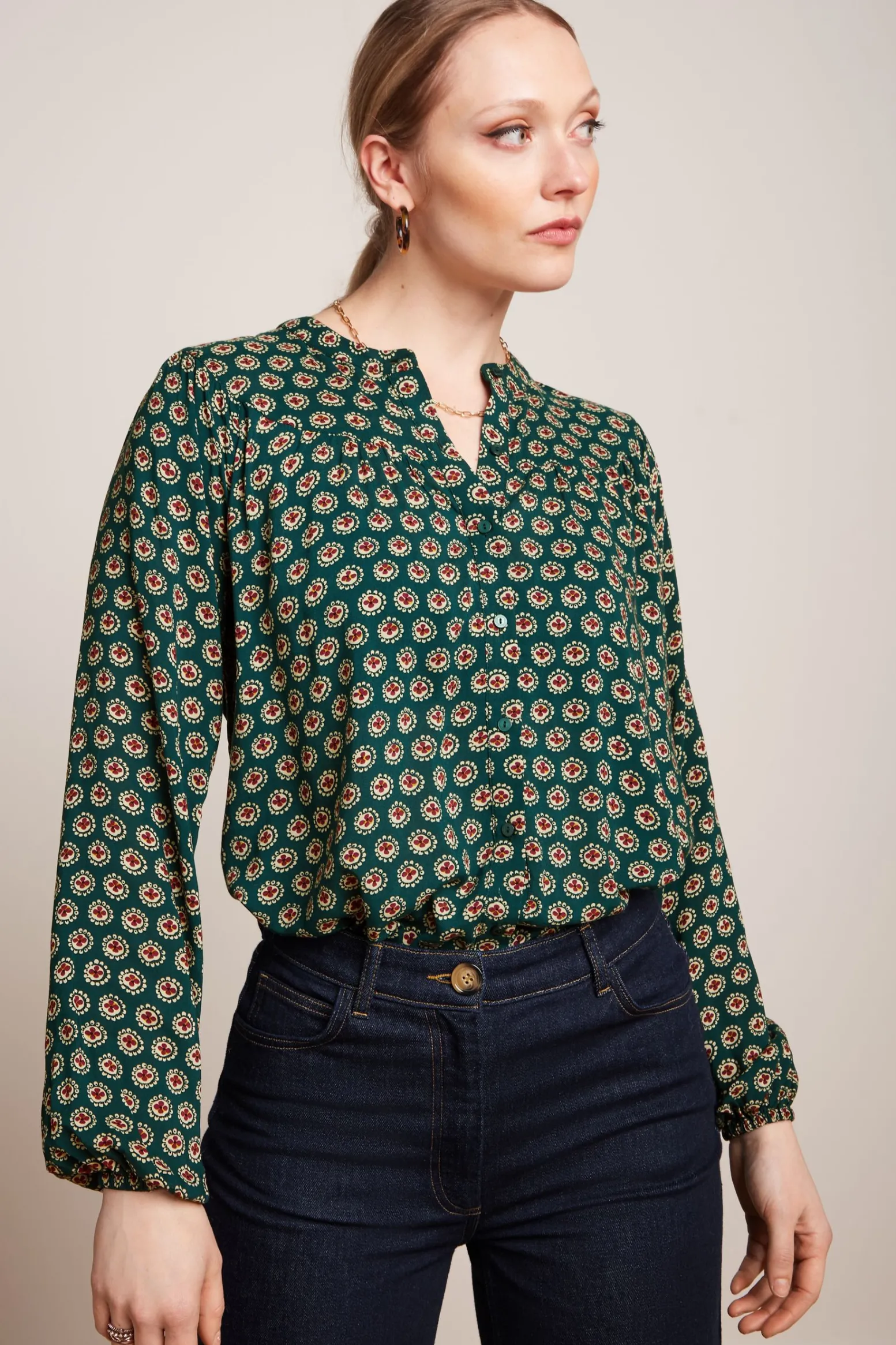 King Louie Blouses|Nala Blouse Elliot Pine Green
