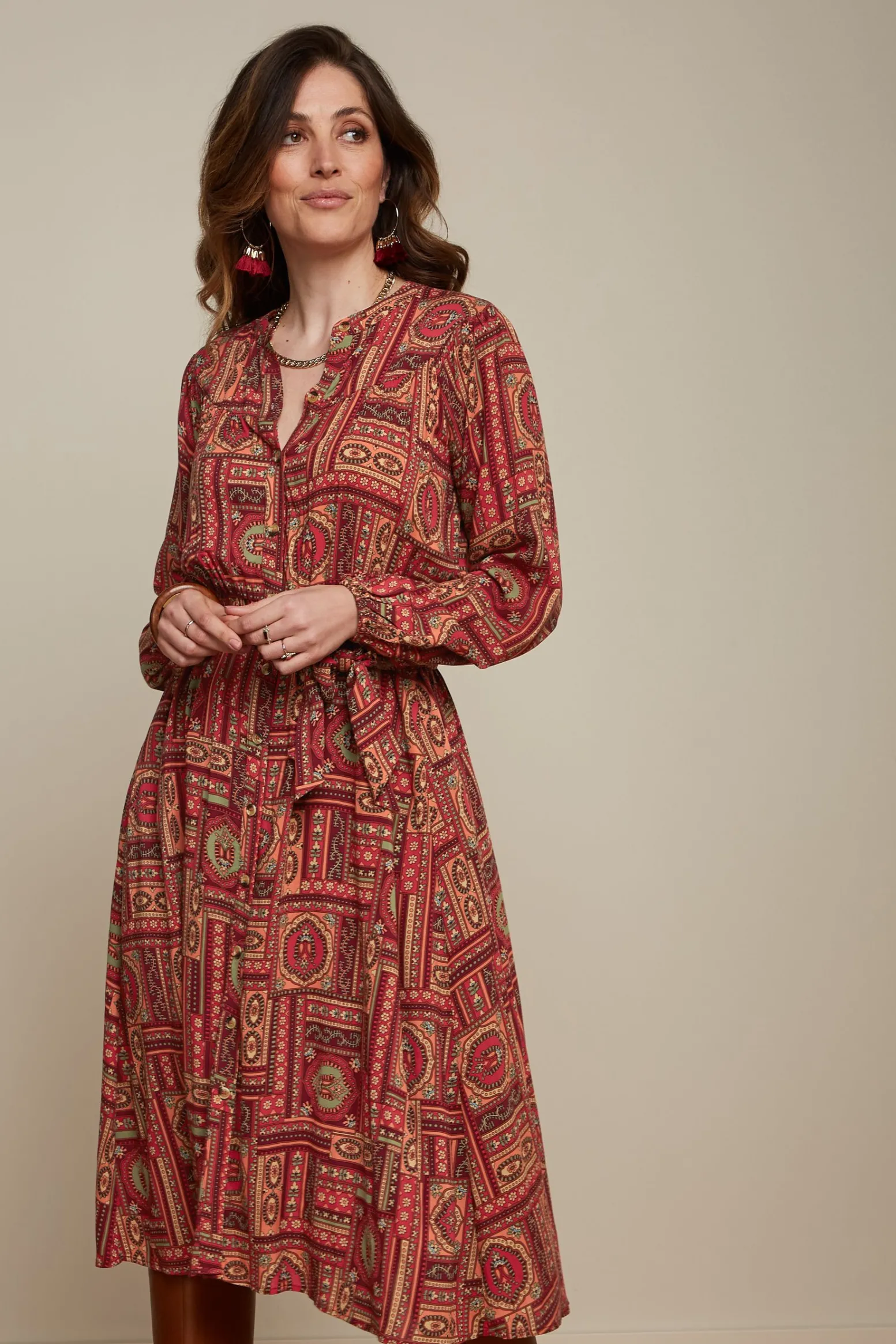 King Louie Jurken|Nala Dress Balthazar Cabernet Red