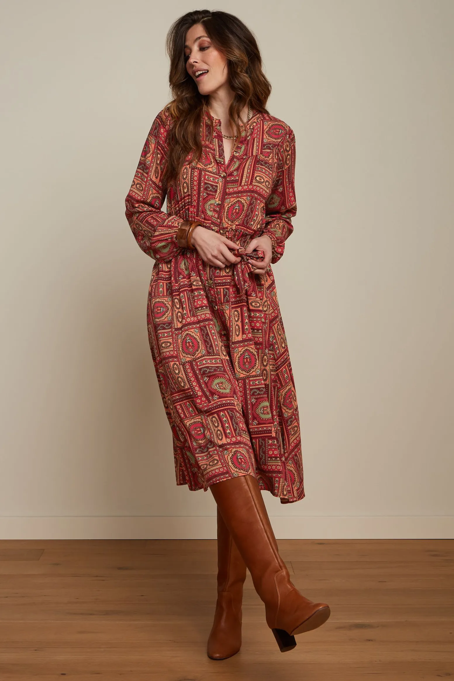 King Louie Jurken|Nala Dress Balthazar Cabernet Red