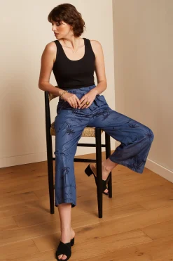 King Louie Broeken|Neva Cropped Pants Daytrip Denim Blue