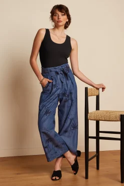King Louie Broeken|Neva Cropped Pants Daytrip Denim Blue