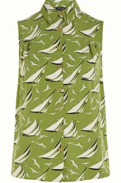 King Louie Blouses|Nova Blouse Bateau Woodbine Green