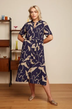 King Louie Jurken|Olive Dress Pixy Evening Blue