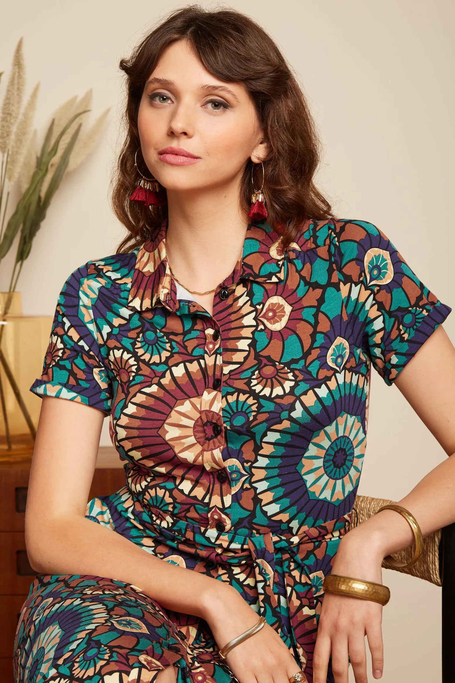 King Louie Jurken|Olive Dress Torini Evening Blue