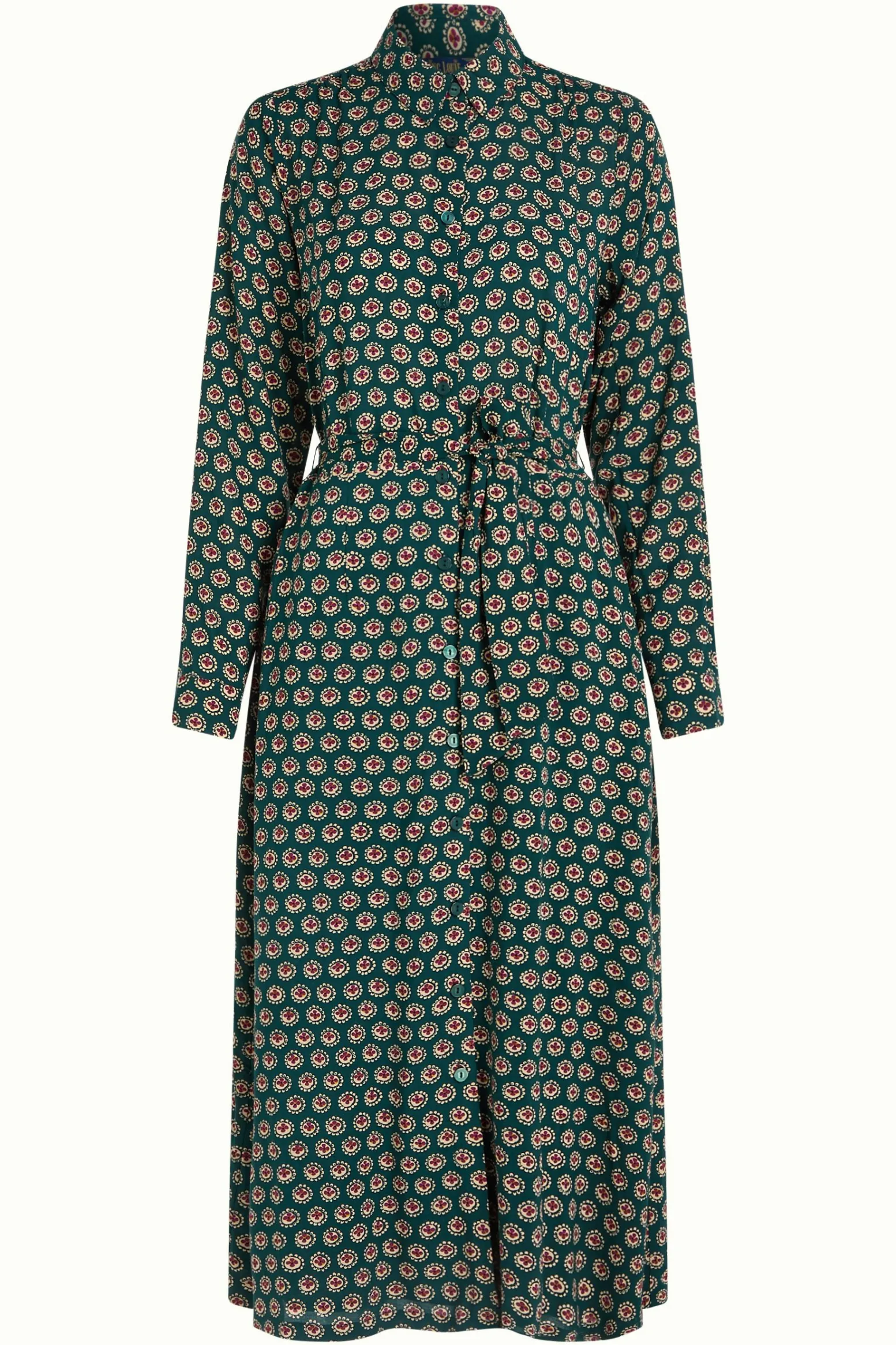 King Louie Jurken|Olive Midi Dress Elliot Pine Green