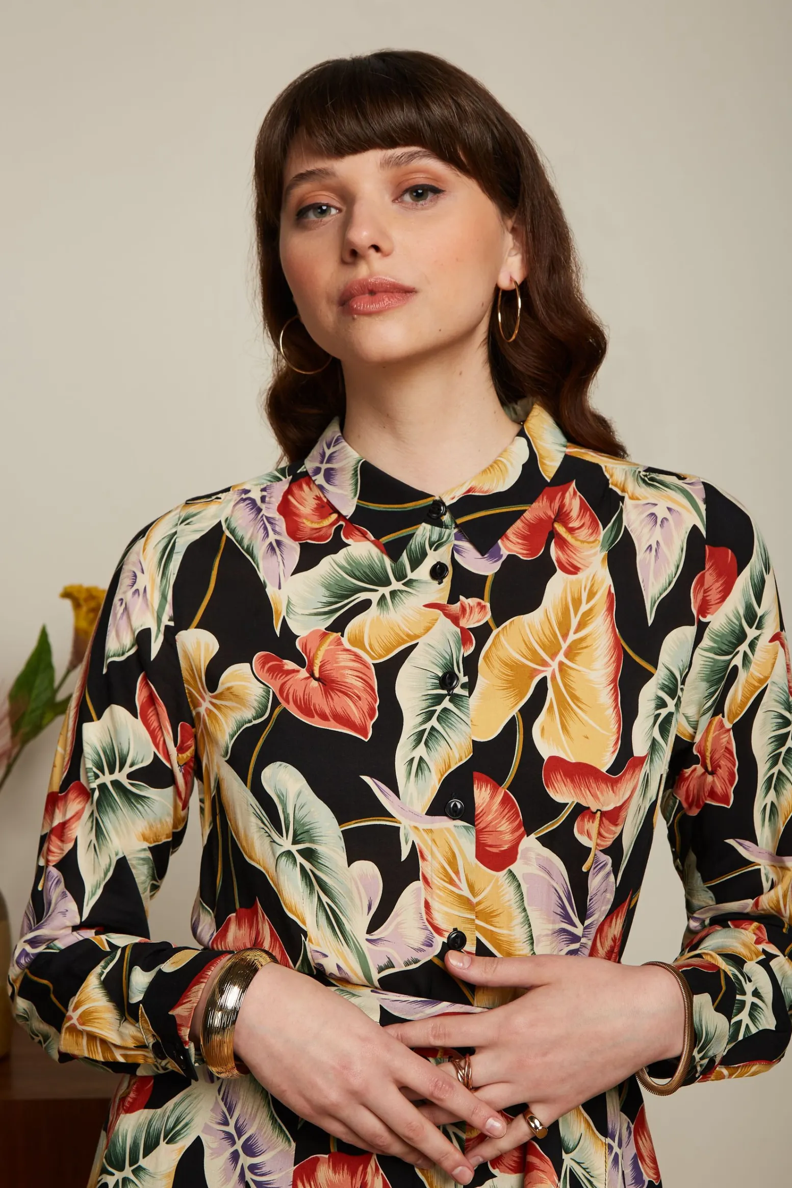 King Louie Jurken|Olive Midi Dress Marmora Black