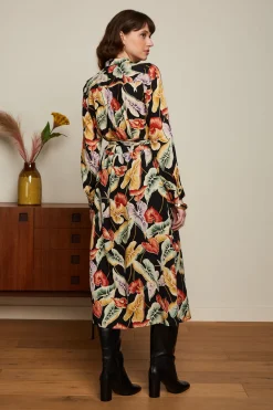 King Louie Jurken|Olive Midi Dress Marmora Black