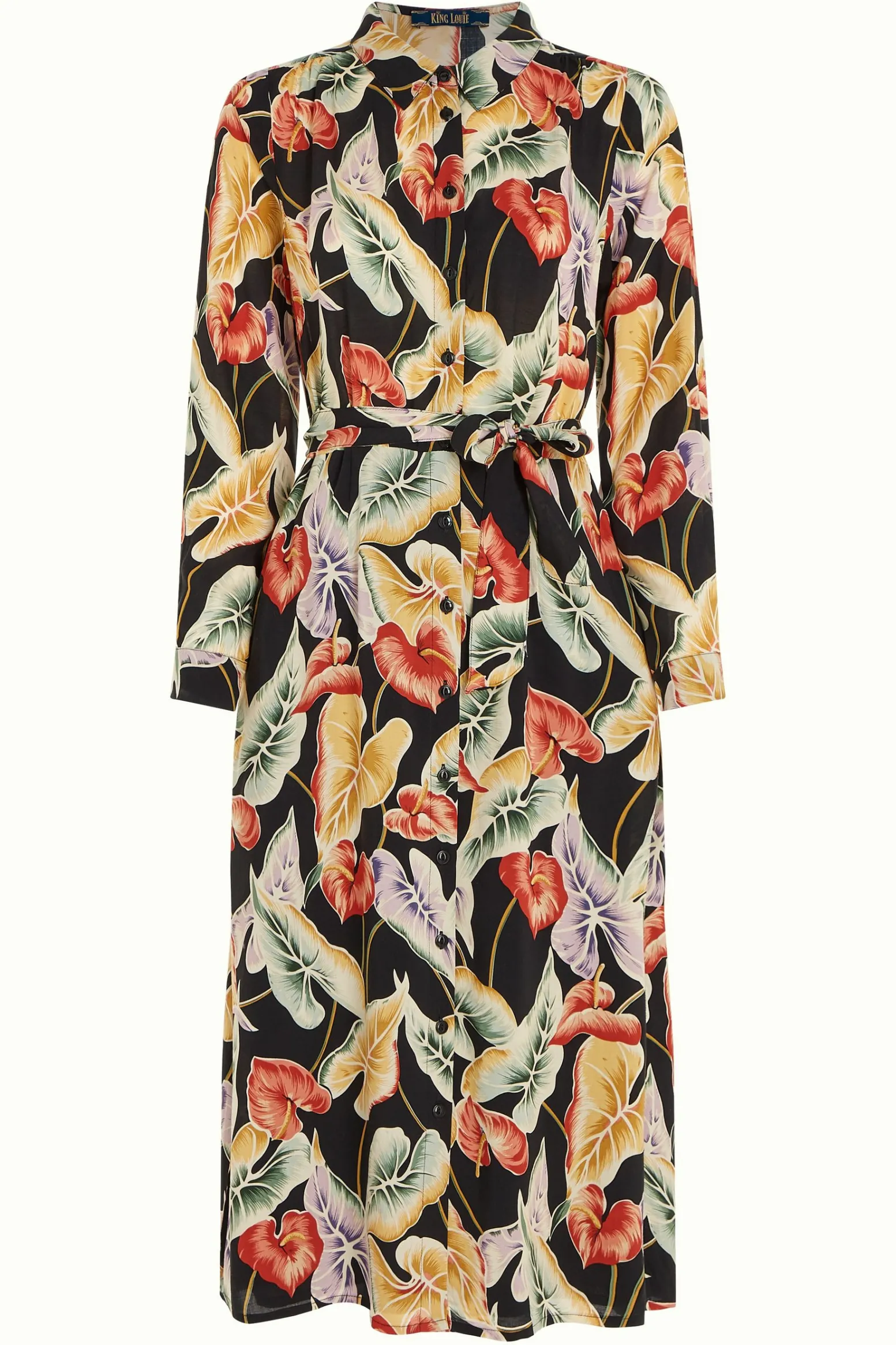 King Louie Jurken|Olive Midi Dress Marmora Black
