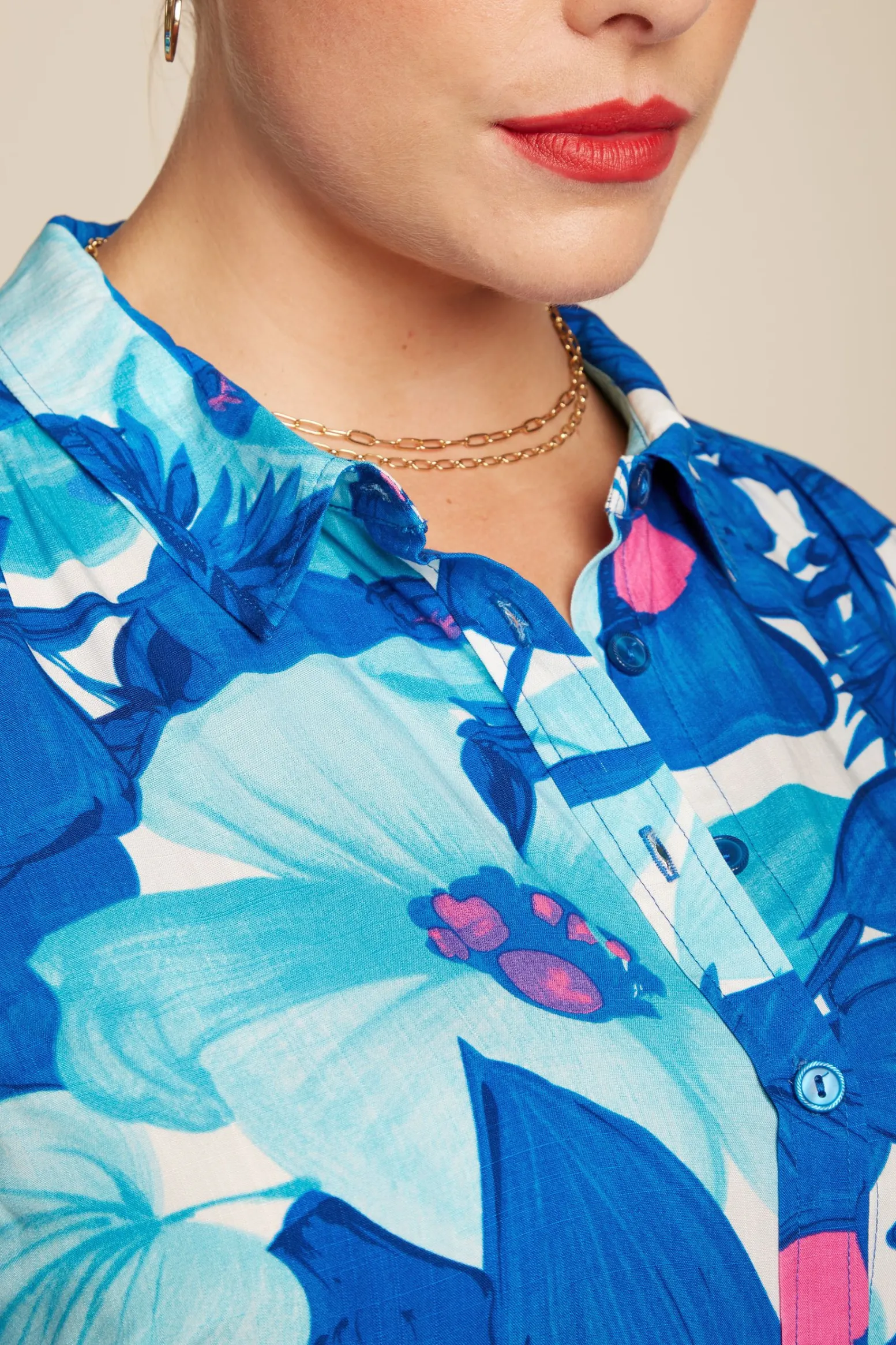 King Louie Jurken|Olive Midi Dress Seychelles Surf Blue