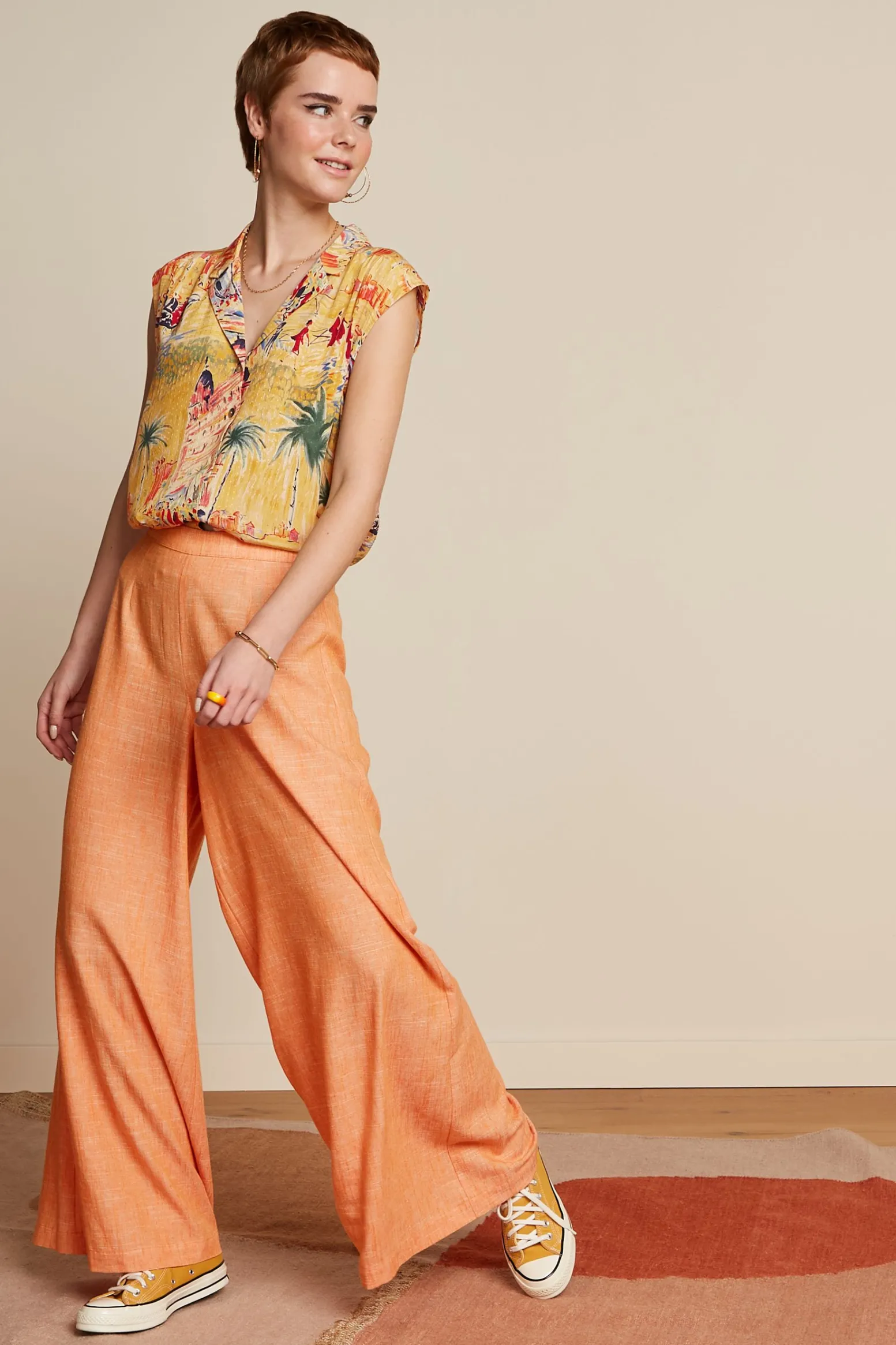 King Louie Broeken|Palazzo Pants Camonte Reef Coral