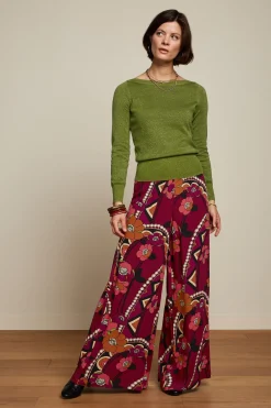 King Louie Broeken|Palazzo Pants Lovechild Cabernet Red