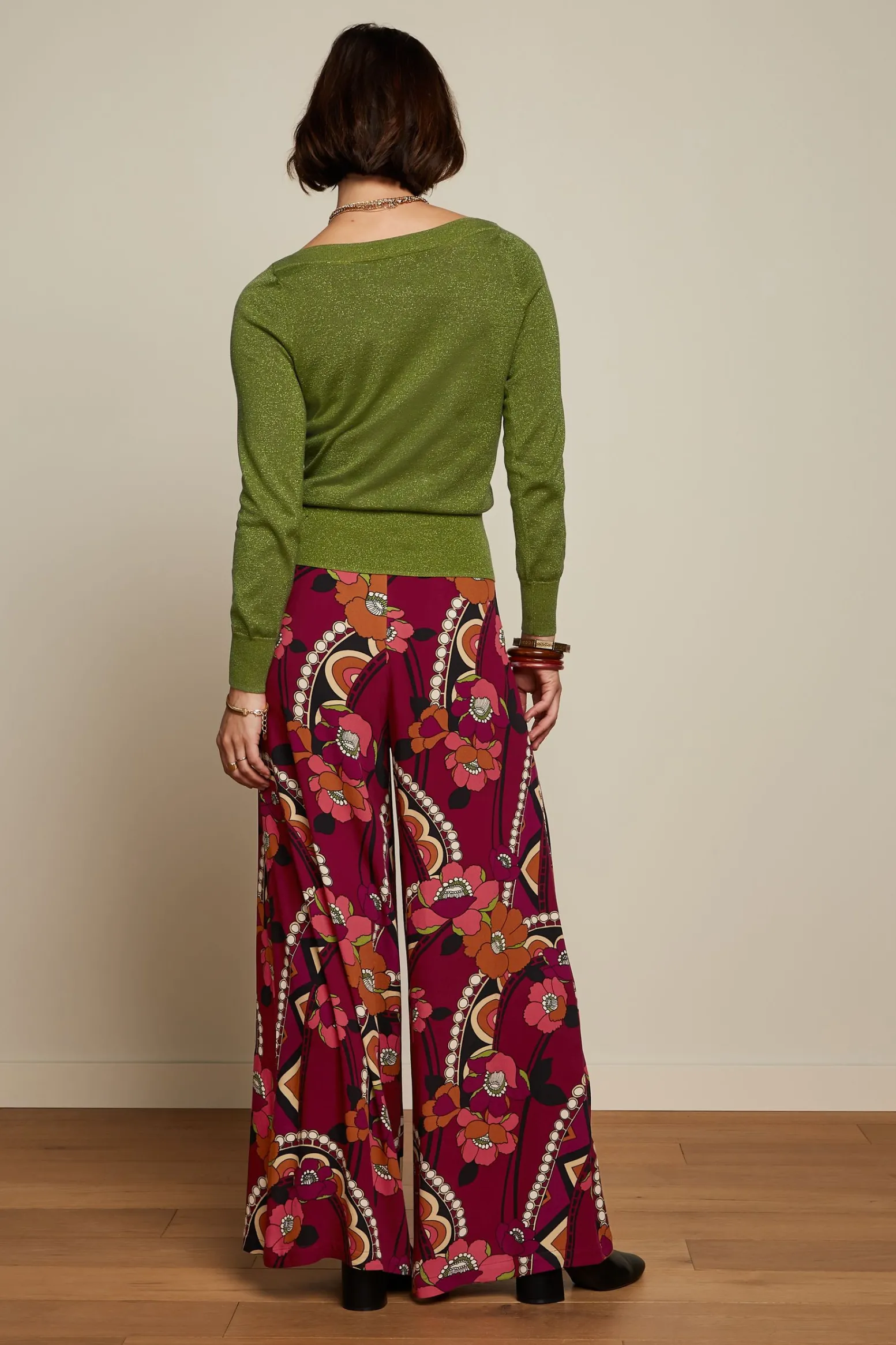 King Louie Broeken|Palazzo Pants Lovechild Cabernet Red
