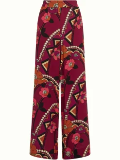 King Louie Broeken|Palazzo Pants Lovechild Cabernet Red