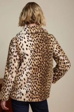 King Louie Jassen & Blazers|Patti Coat Midi Cheetah Fur Ivory