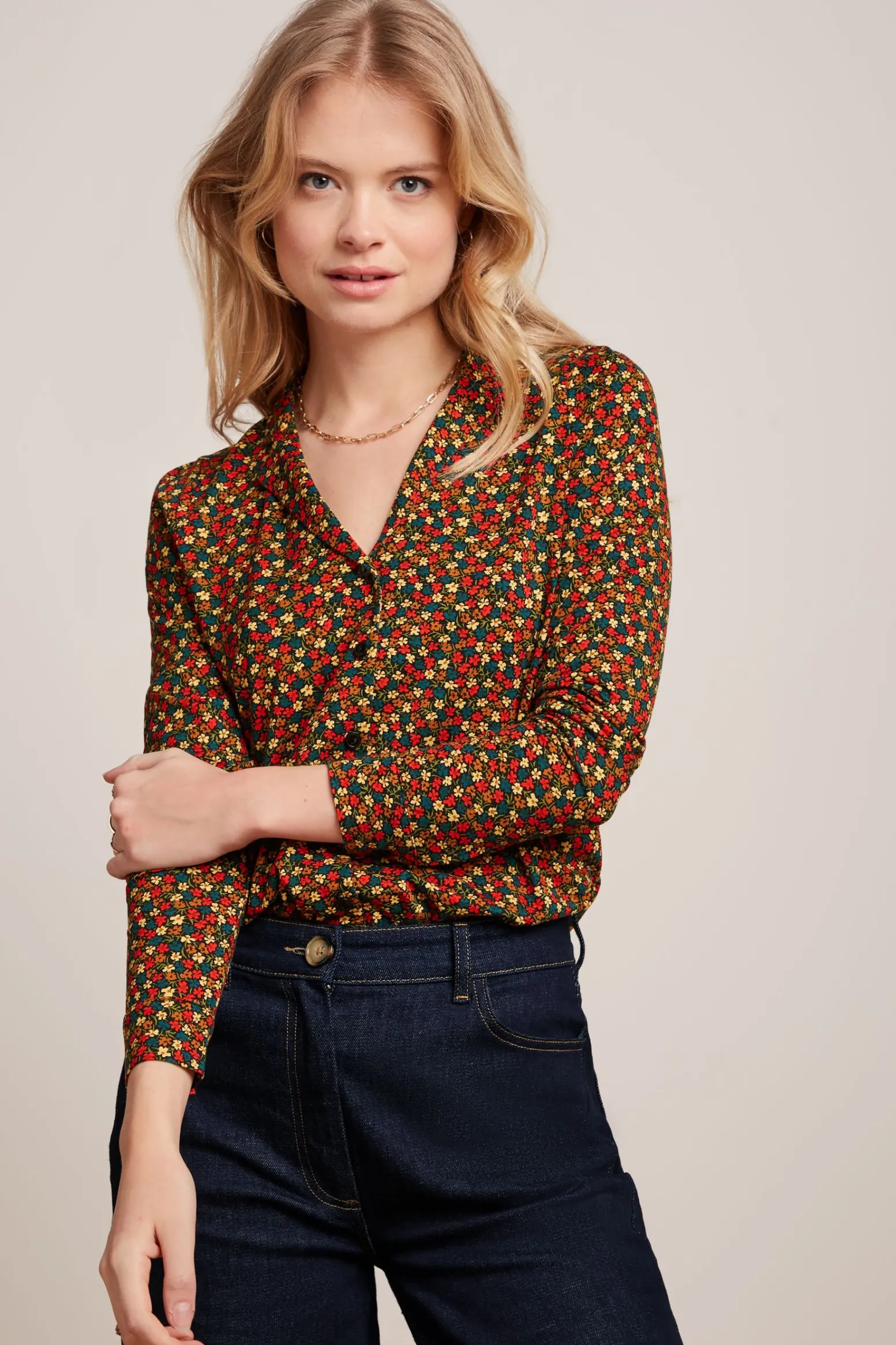 King Louie Blouses|Patty Blouse Flaminga Black
