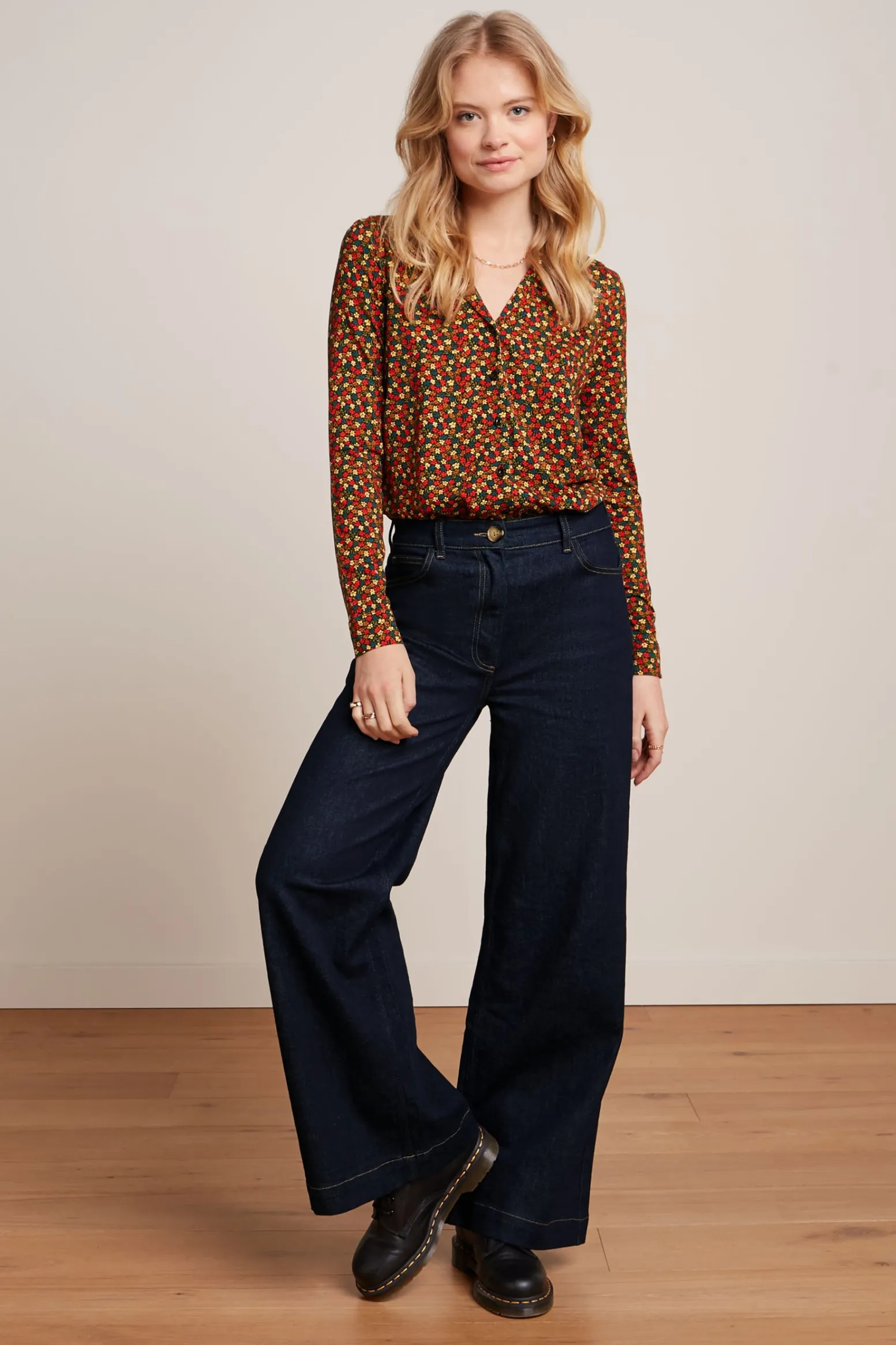 King Louie Blouses|Patty Blouse Flaminga Black