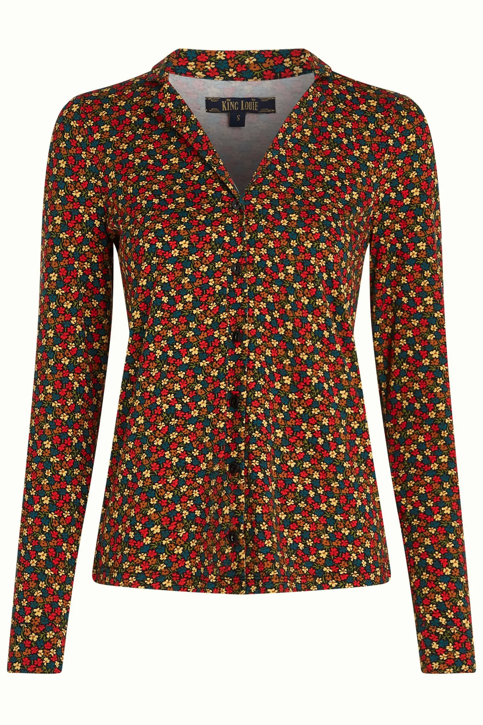 King Louie Blouses|Patty Blouse Flaminga Black