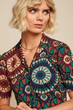 King Louie Blouses|Patty Blouse Torini Evening Blue