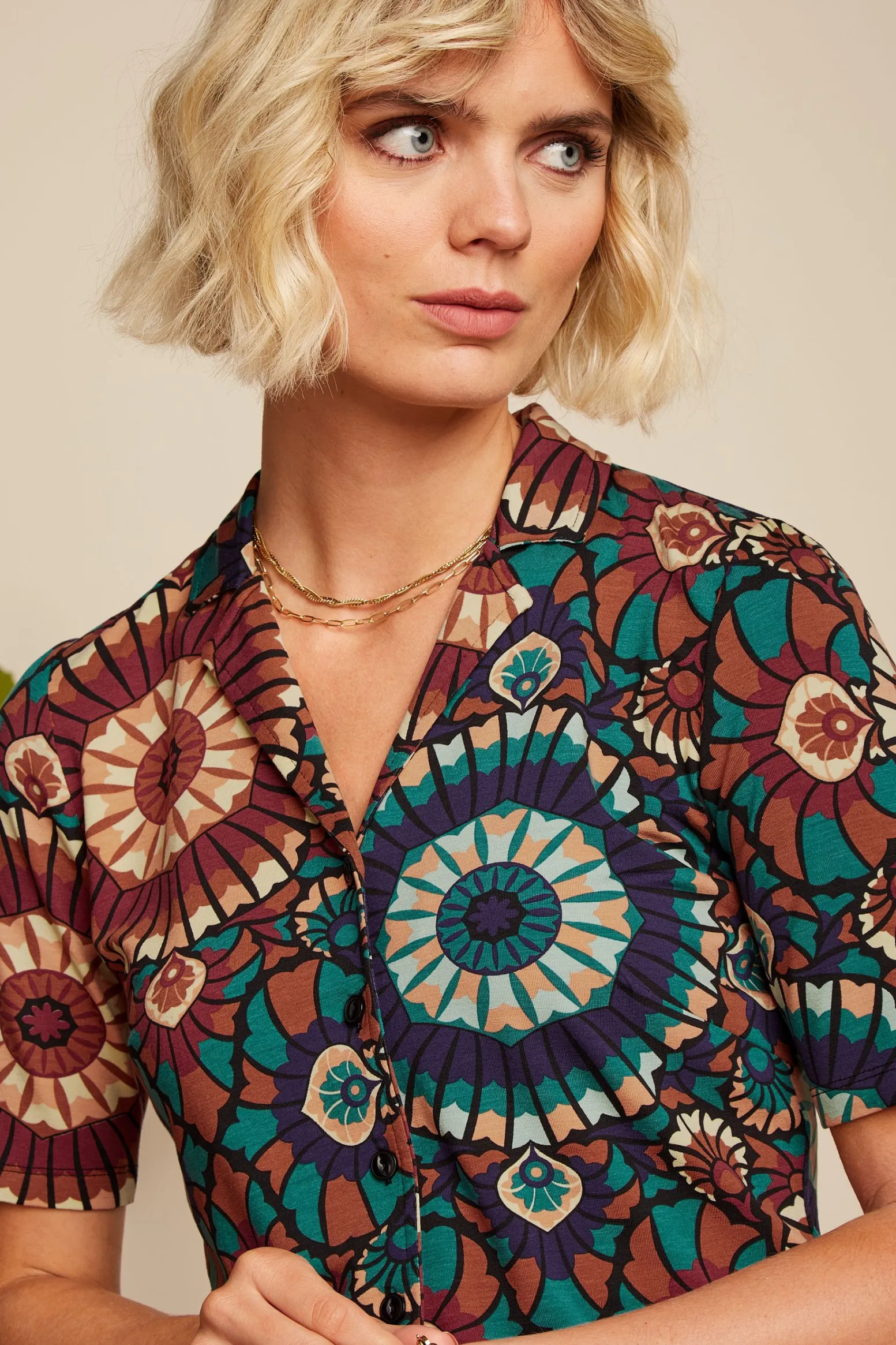 King Louie Blouses|Patty Blouse Torini Evening Blue