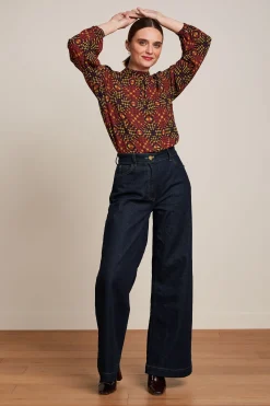 King Louie Tops & Shirts|Phoebe Top Zesty Evening Blue