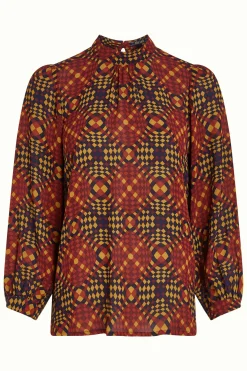 King Louie Tops & Shirts|Phoebe Top Zesty Evening Blue