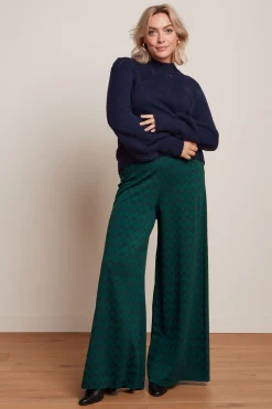 King Louie Broeken|Pia Pants Duffy Jacquard Evening Blue