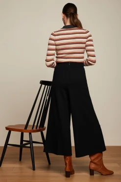 King Louie Tops & Shirts|Polo Rib Top Lapis Stripe Black