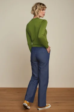 King Louie Tops & Shirts|Polo Rufffle Top Lapis Woodbine Green