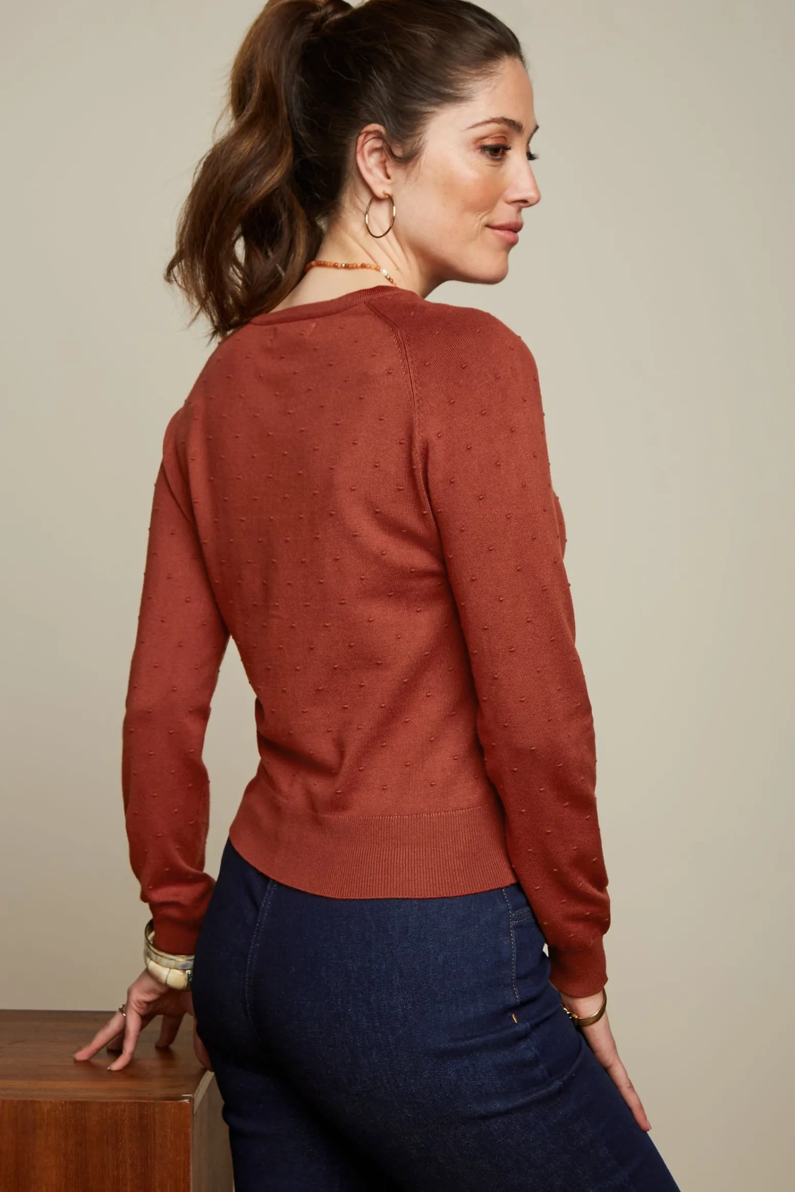 King Louie Vesten|Raglan Cardi Droplet Henna Red