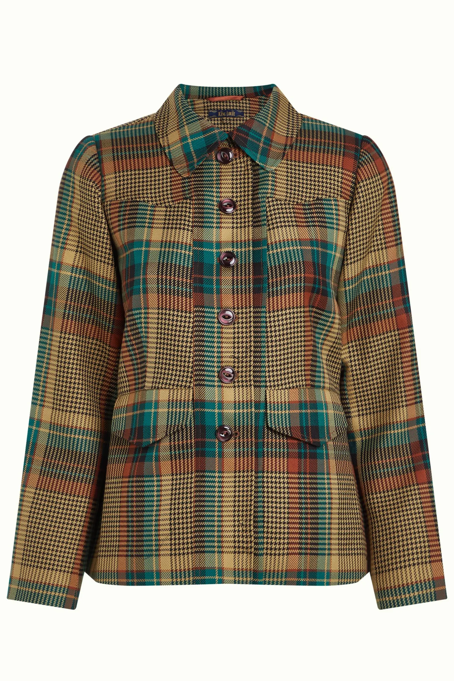 King Louie Jassen & Blazers|Rebel Jacket Feathers Check Black