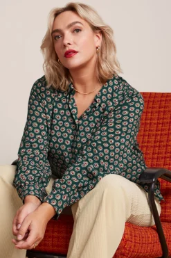 King Louie Blouses|Remi Blouse Elliot Pine Green