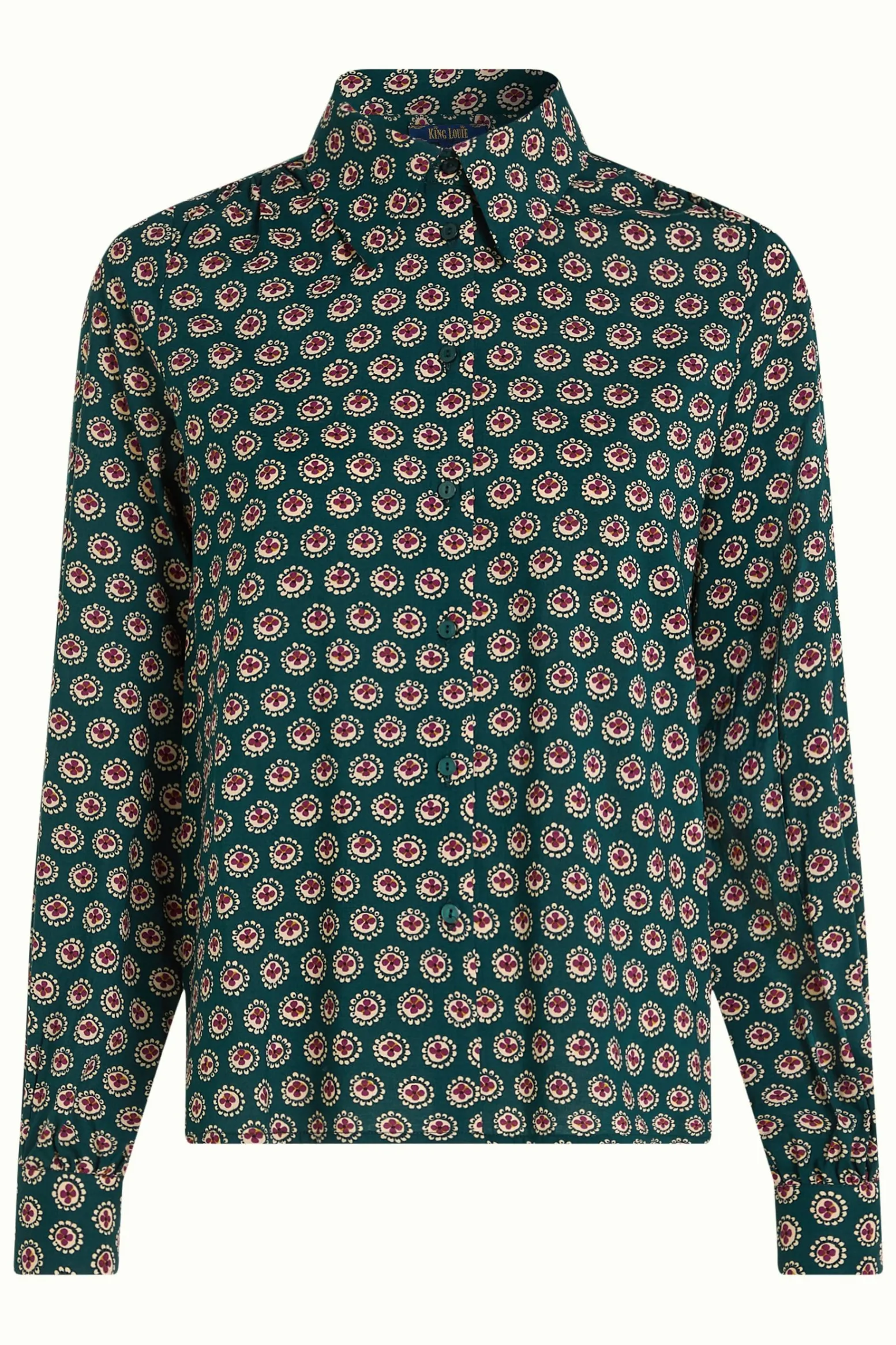 King Louie Blouses|Remi Blouse Elliot Pine Green