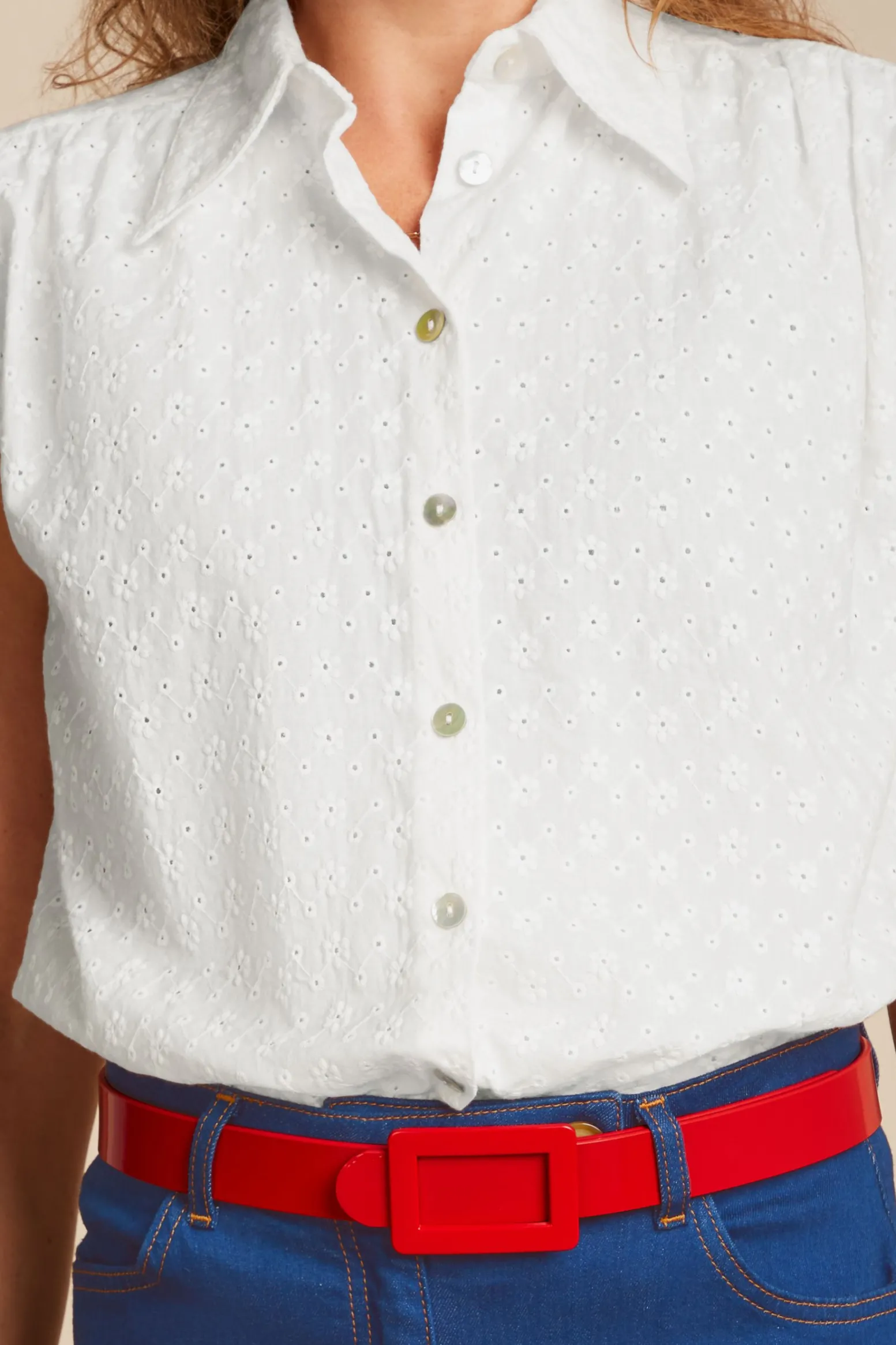 King Louie Blouses|Remi Blouse Rosa Broderie Anglaise White