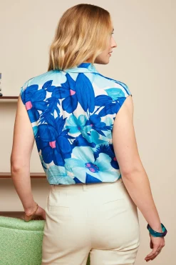 King Louie Blouses|Remi Blouse Seychelles Surf Blue