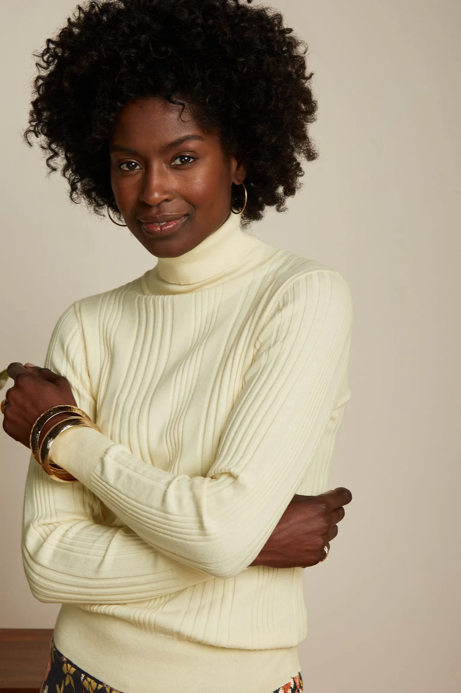 King Louie Tops & Shirts|Rib Rollneck Top Club Cream