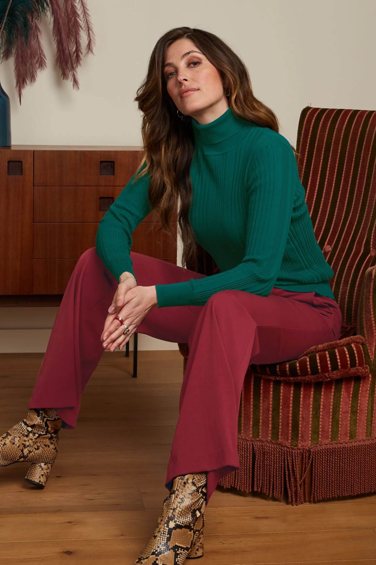 King Louie Tops & Shirts|Rib Rollneck Top Club Antique Green