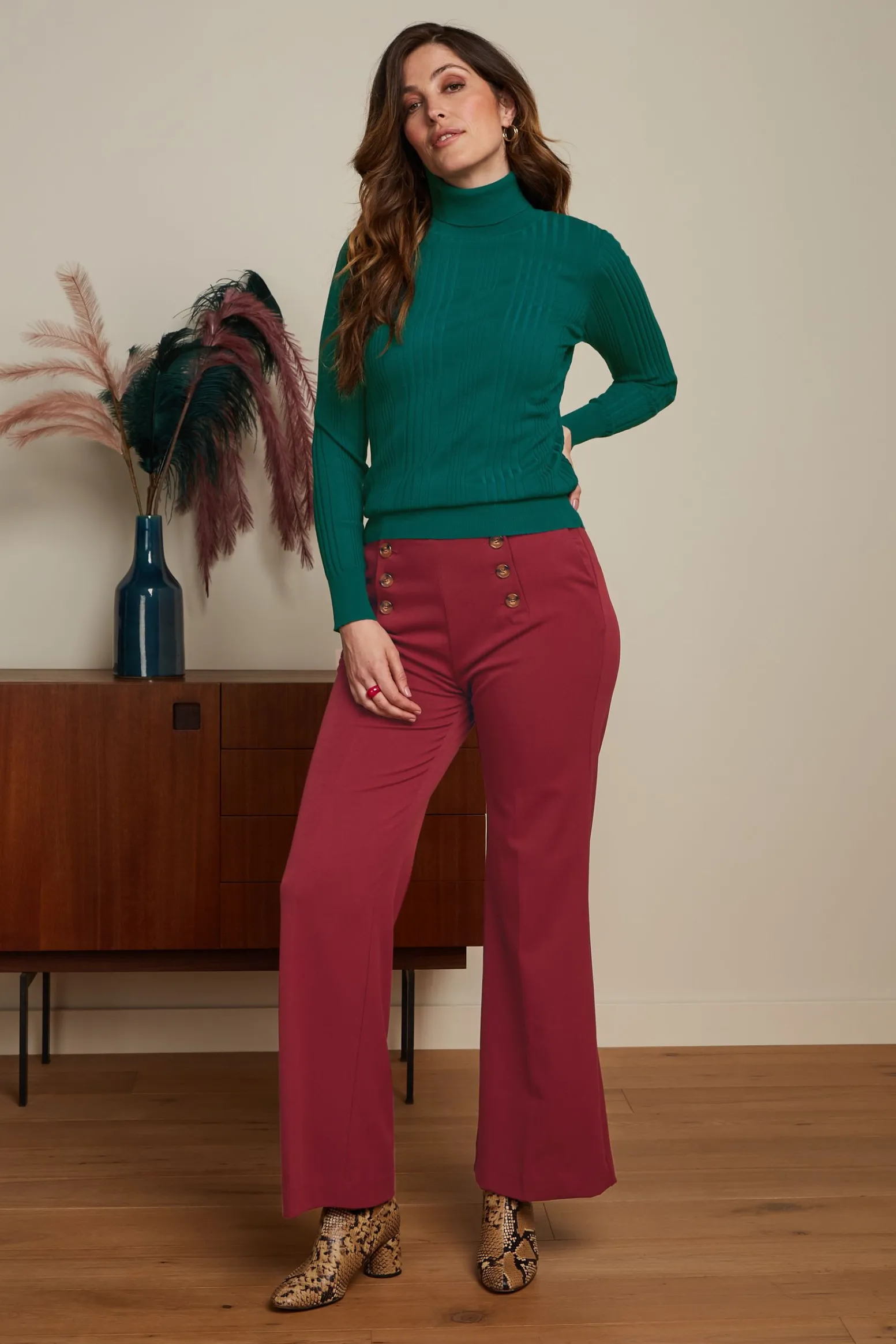 King Louie Tops & Shirts|Rib Rollneck Top Club Antique Green