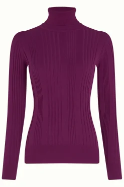 King Louie Tops & Shirts|Rib Rollneck Top Club Caspia Purple