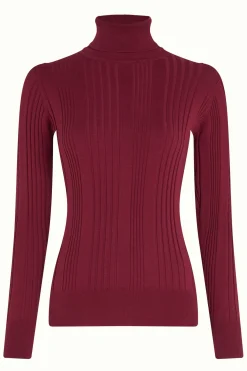 King Louie Tops & Shirts|Rib Rollneck Top Club Cabernet Red
