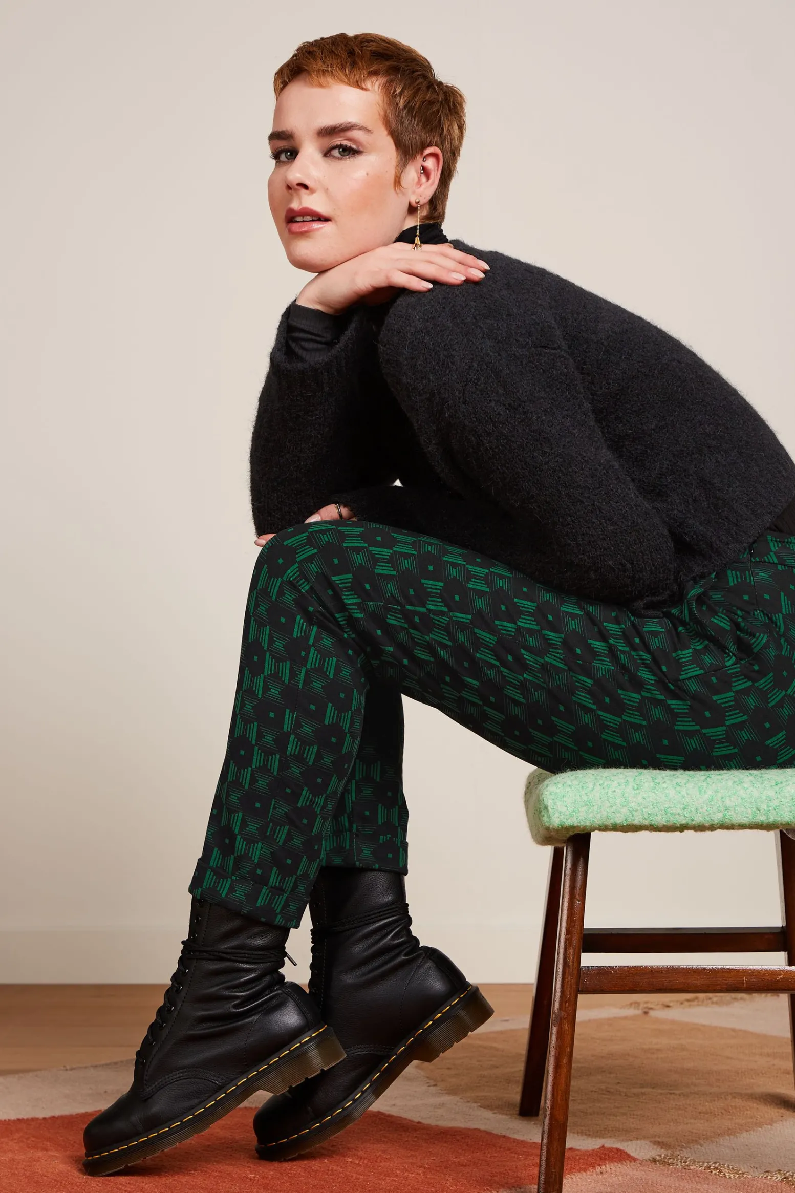 King Louie Broeken|Roisin Pants Marvin Para Green