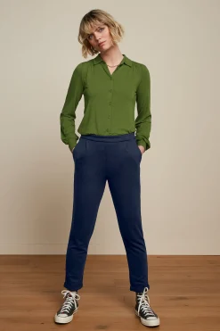 King Louie Broeken|Roisin Pants Milano Uni Evening Blue