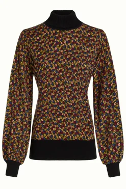 King Louie Tops & Shirts|Rollneck Bell Top Flaminga Black
